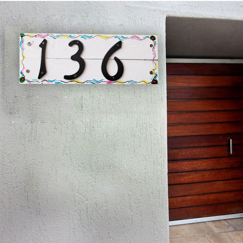 4" 101mm House Number Door Address Number Digits Aluminum Nail Fixed Mailbox Address Sign #0-9 BLACK