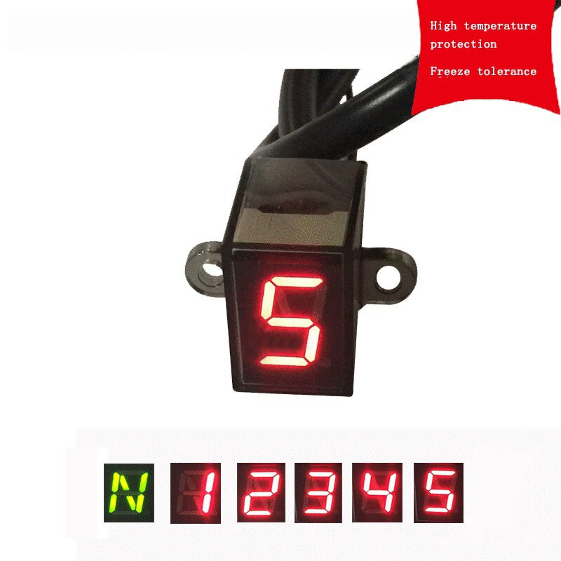 Useful Motorcycle Digital Display LED Motorcycle Off-road Moto Light Neutral Gear Indicator Display 6 Speed: A2