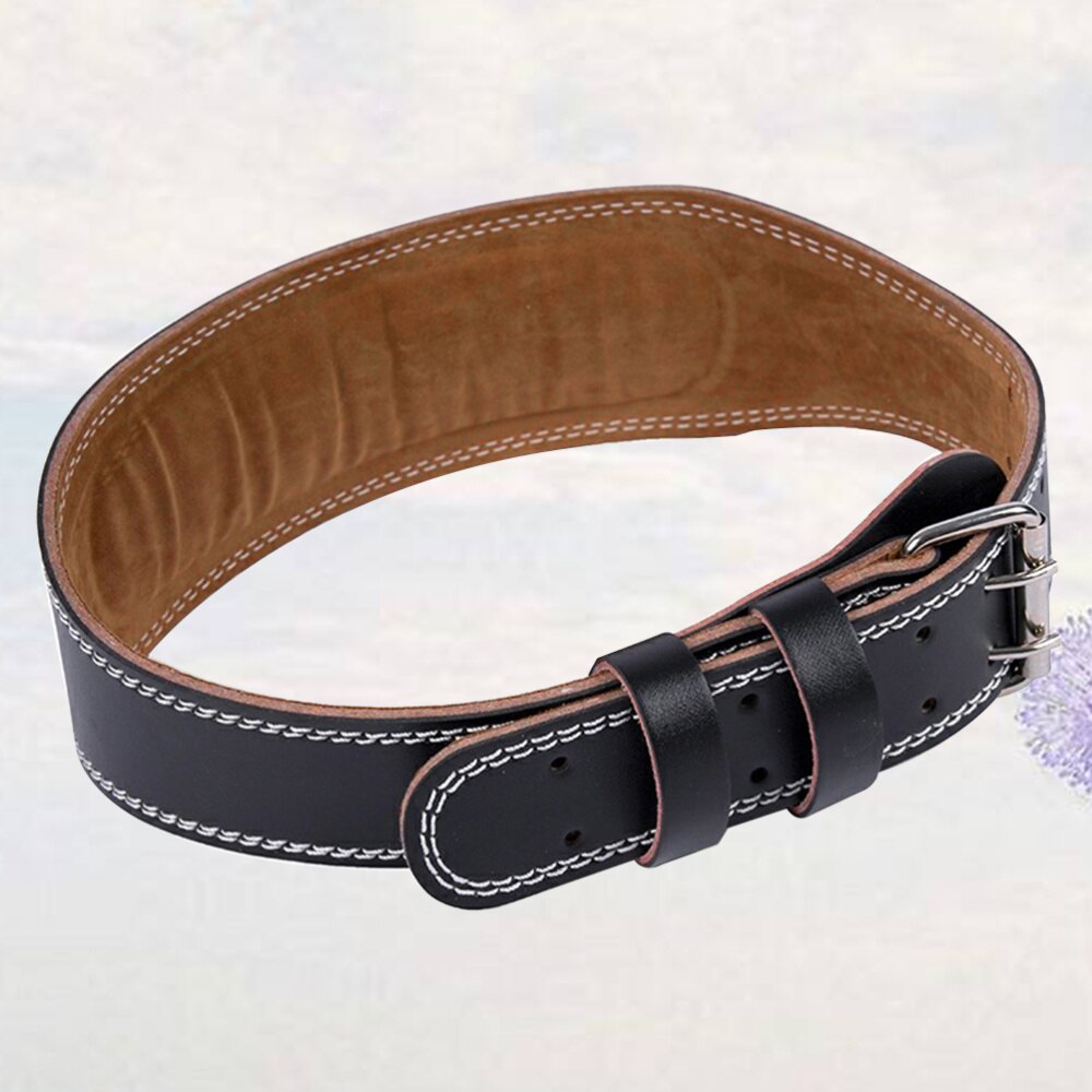 PU Leather Braces Support Belt Back Waist Protective Belts Strap for Fitness Hard Weightlifting (Black, Size)