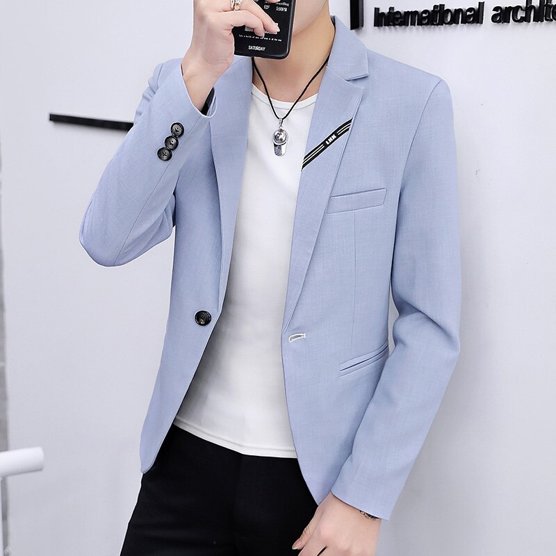 Ternos masculinos coreano magro ternos de negócios primavera e outono jaquetas masculinas casuais único ocidental moda masculina na moda bonito pequeno