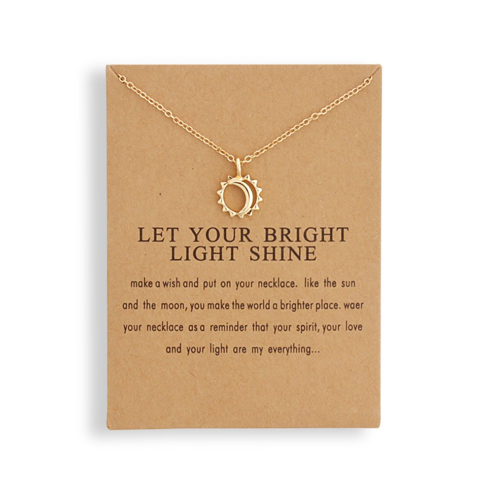 Mode charme zon maan hanger kaart ketting sieraden: Have  card  01