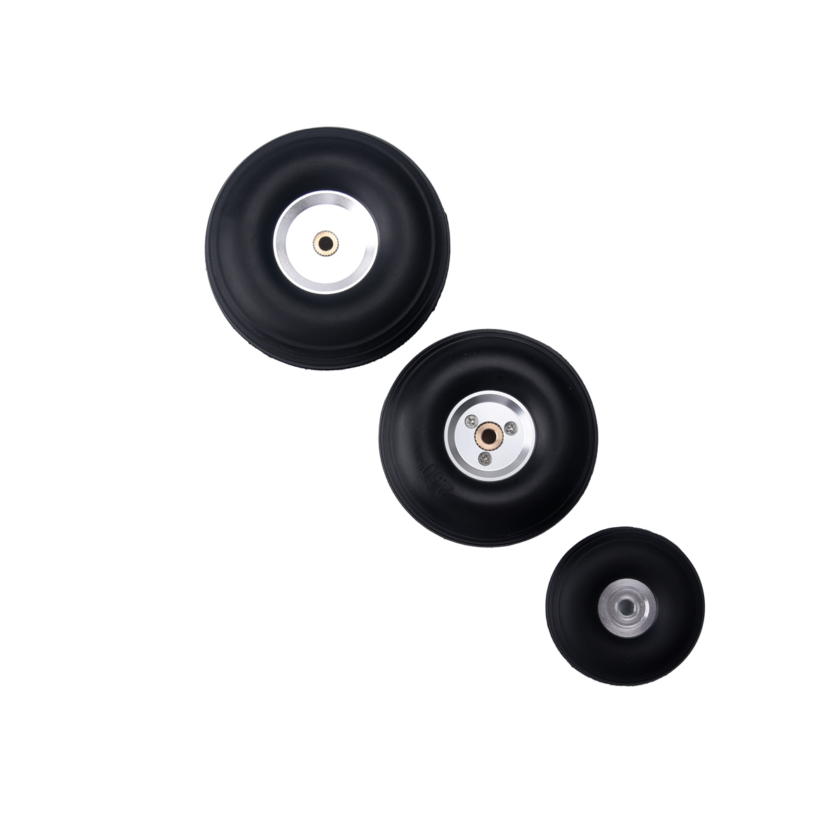 Roue en PU pour modèle d'avion RC, avec moyeu en alliage d'aluminium, 1/1, 2 pièces 25/1.5/1.75/2/2.25/2.5/2.75/3/3.25/3.5/3.75/4/4.5/5 pouces
