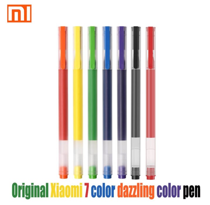 Xiaomi-bolígrafos Mijia Super duraderos, 0,5mm, para firmar, recarga Suiza suave, Mikuni, Japón, tinta para la escuela: 7 Colors Pen