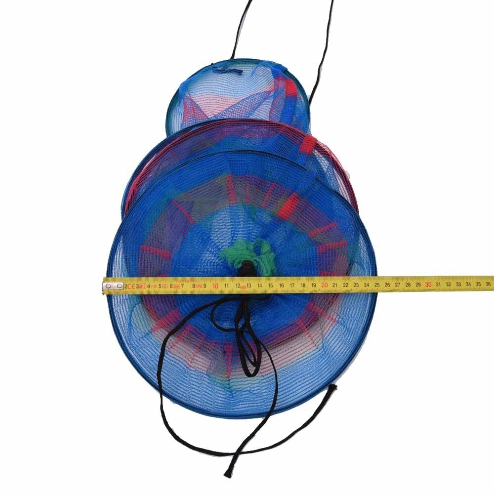 Portable Lightweight 25 * 65cm Nylon Colorful Mini Three Tiered Collapsible Folding Fishing Basket Fishing Creel