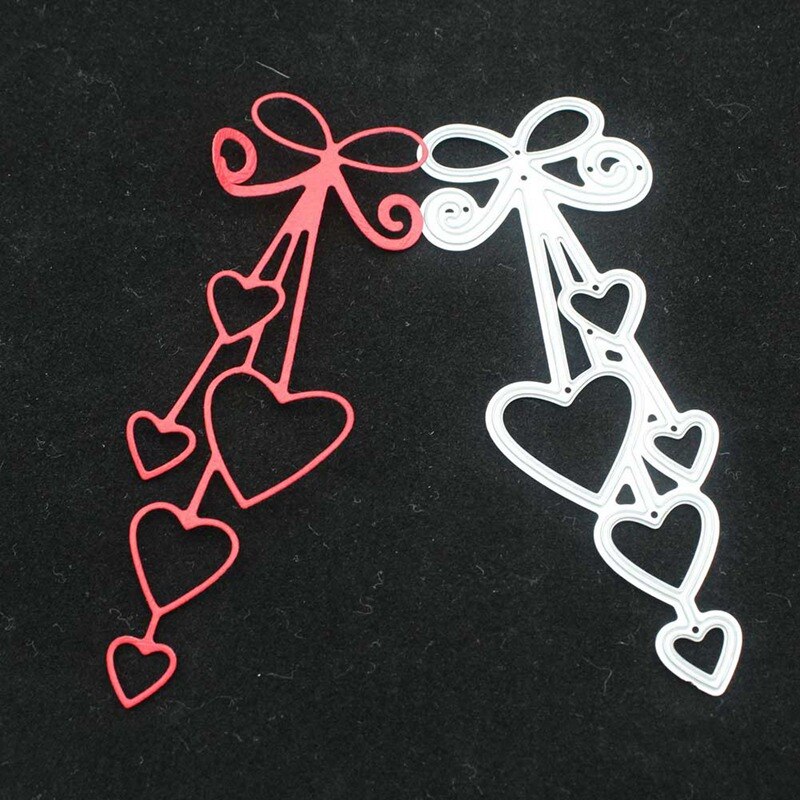Corazón amor corazón pajarita Metal troqueles de corte para DIY álbum de recortes papel manualidades decorativas para tarjetas en relieve troquelado