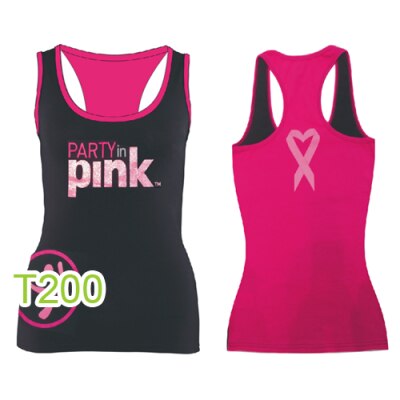 Fit funky damestrikket bomuldstøj zum fitnesstøj tshirt toppe tshirt racerback party i pink  t200 t175