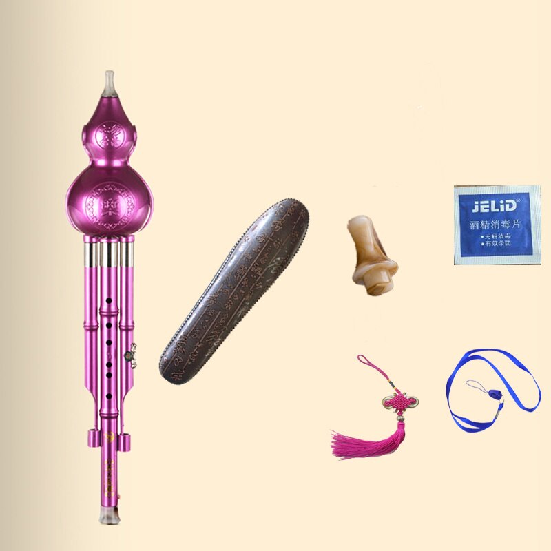 C/bB Key Colorful Cucurbit Flute Wind Instrument Bottle Gourd Silk Musical Instrument for Beginners and Professionals: Purple bB with box
