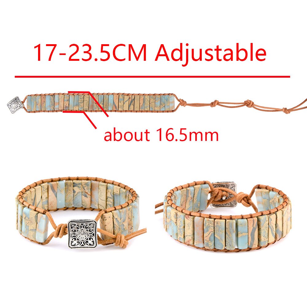 Chanfar Stijl Multicolor Natuurlijke Gem Lederen Tibetaanse Gypsy Kralen Verstelbare Armband Voor Mannen En Vrouwen