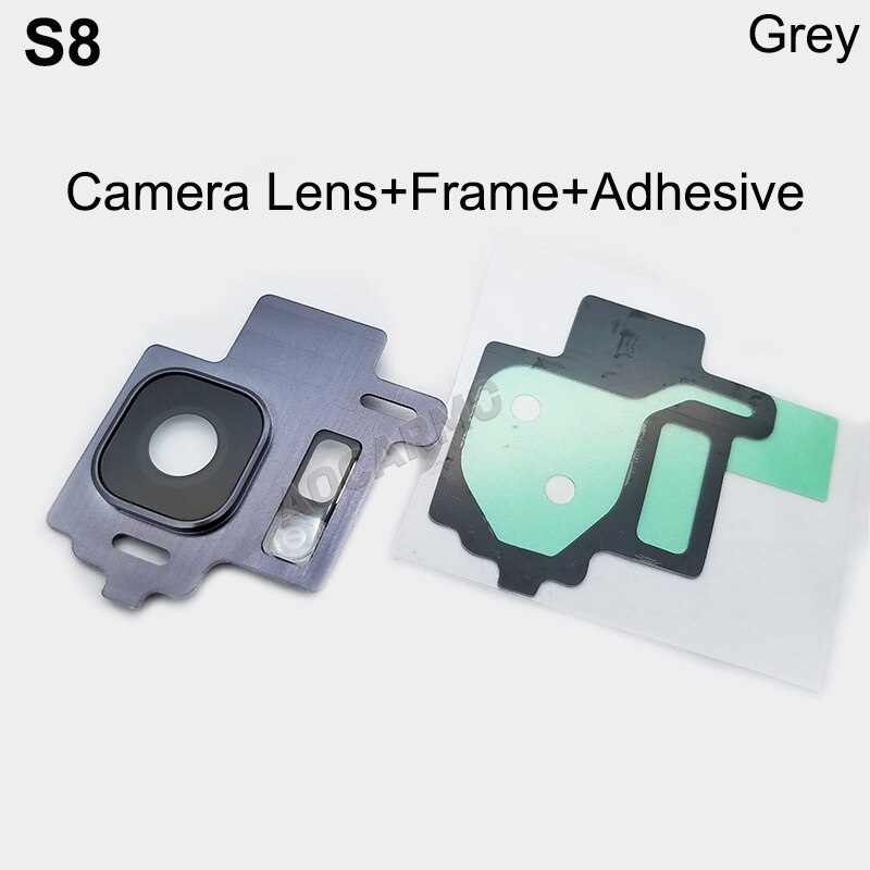 Aocarmo Hinten Zurück Kamera Objektiv Glas Ring Abdeckung Mit Rahmen Klebstoff Für Samsung Galaxis S8 SM-G9500 5.8 "Ersatz: grau