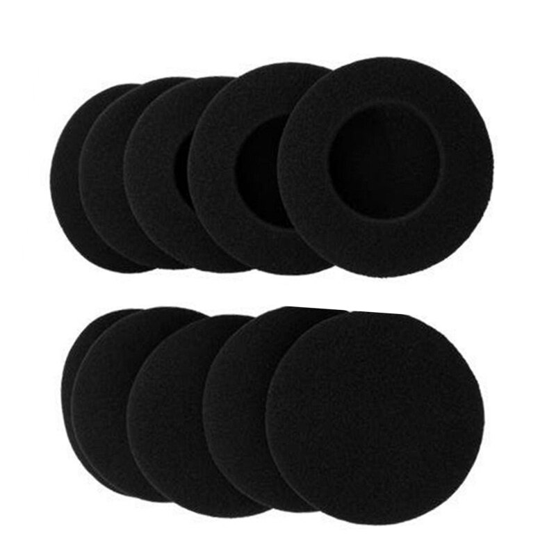 5 paria 60mm/2.4 "korvaavat vaahtomuoviset korvatyynyt logitech - h600 h330 h340/ aiwa hp -cn5/ labtec axis 502 -kuulokkeille musta