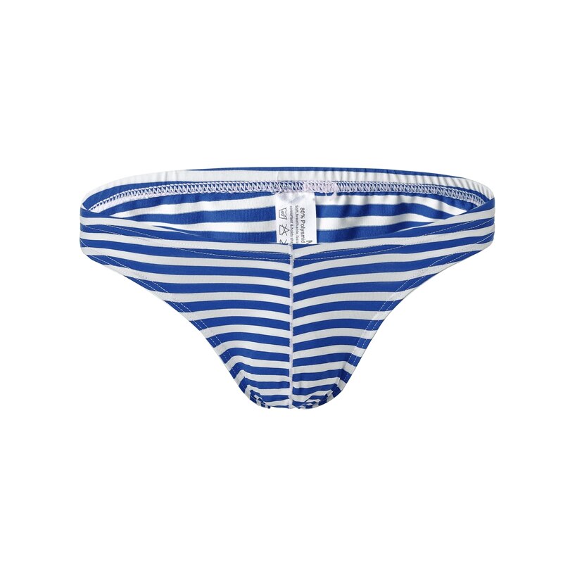 Men&#39;s Briefs Panties Men Cotton Underwear Briefs Breathable Cuecas Striped Brief U Pouch Panties for Men Sexy Underpants Shorts: Blue / XL