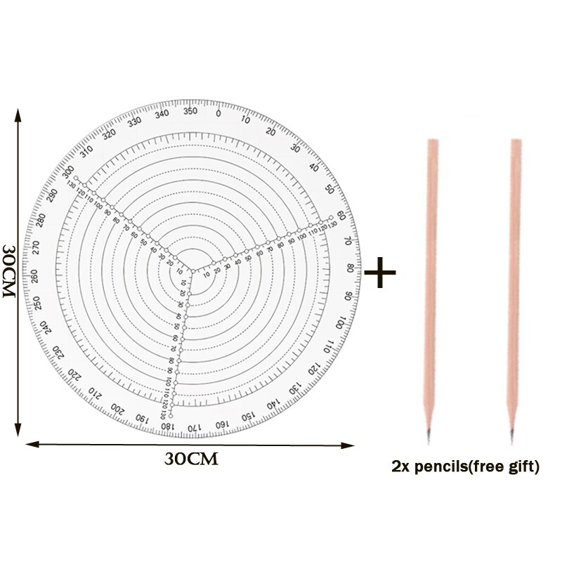 Transparent Acrylic Round Center Finder Compass Cutter Circle Diameter Drawing Tool For Wood Turners Lathe Work Processing: 30cm-1