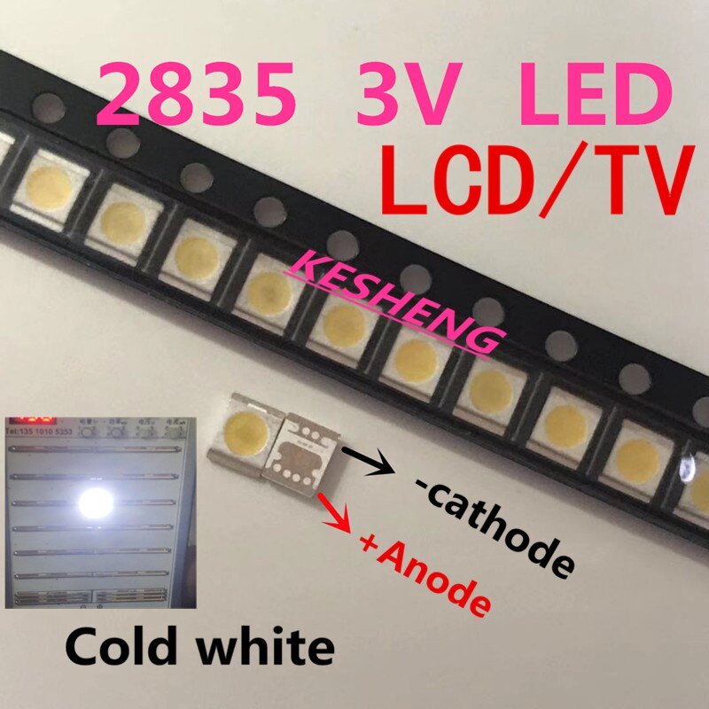 Seoul SMD LED 3528 2835 3V 1W Cool White 100LM High Power For LCD TV Backlight 150PCS