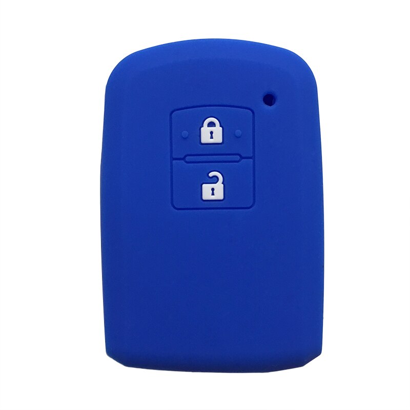 Auto afstandsbediening sleutel verso yaris avalon siliconen camry sleutelhanger behuizing 2 knoppen rav 4 voor toyota auris camry rav 4 avalon verso sleutelhanger: Blauw
