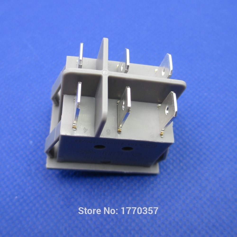 2pcs brand button rocker switch double electrical switch for warmer oil heater 6 pins with light On-Off 16A 250VAC