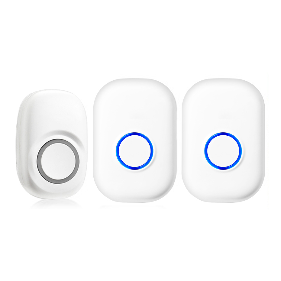 Self Power Wireless Doorbell Kinetic button Door bell 58 Melodies LED Indicator Door chime Wireless Kit receiver transmitter set: 2 receiver 1 button / AU Plug