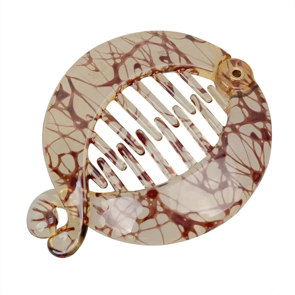 Pinza para el pelo de cola de caballo de forma redonda pequeña, Clip de plátano para mujeres y niñas, soporte para cola de caballo negro y marrón, accesorios para peinados profesionales: Verde oscuro