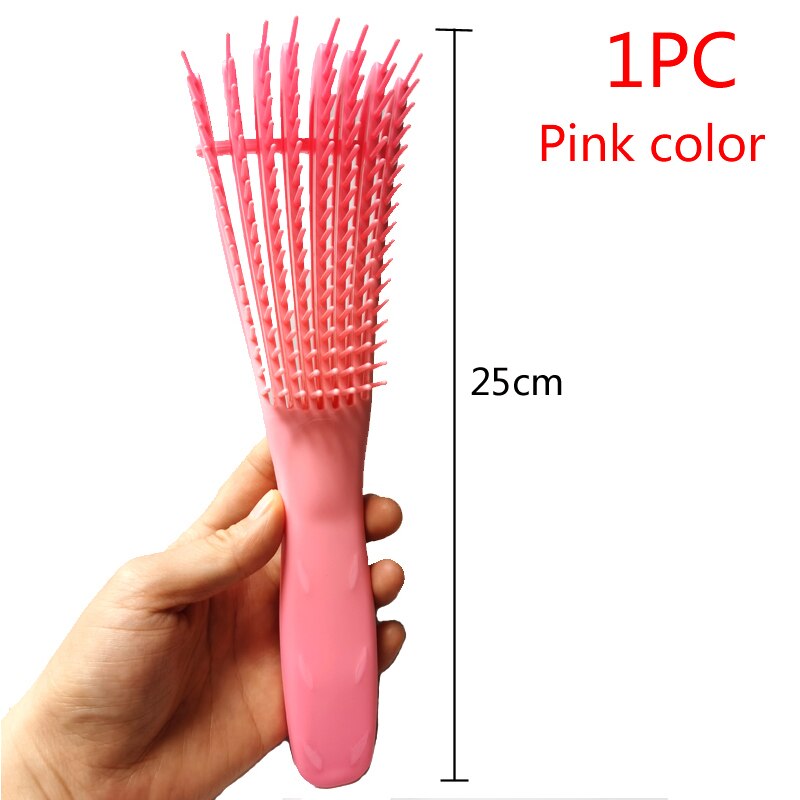 Scalp Detangling Massage Brush For Women Afro Natural Hair African 4C Kinky Curly Long Wavy Hair Scrub Styling Tool: 1pc Big Pink