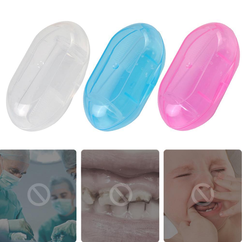 1pc Silicone doigt bébé brosse à dents avec boîte propre habitudes Massage gencives masseur nettoyage dents apprentissage brosse dents