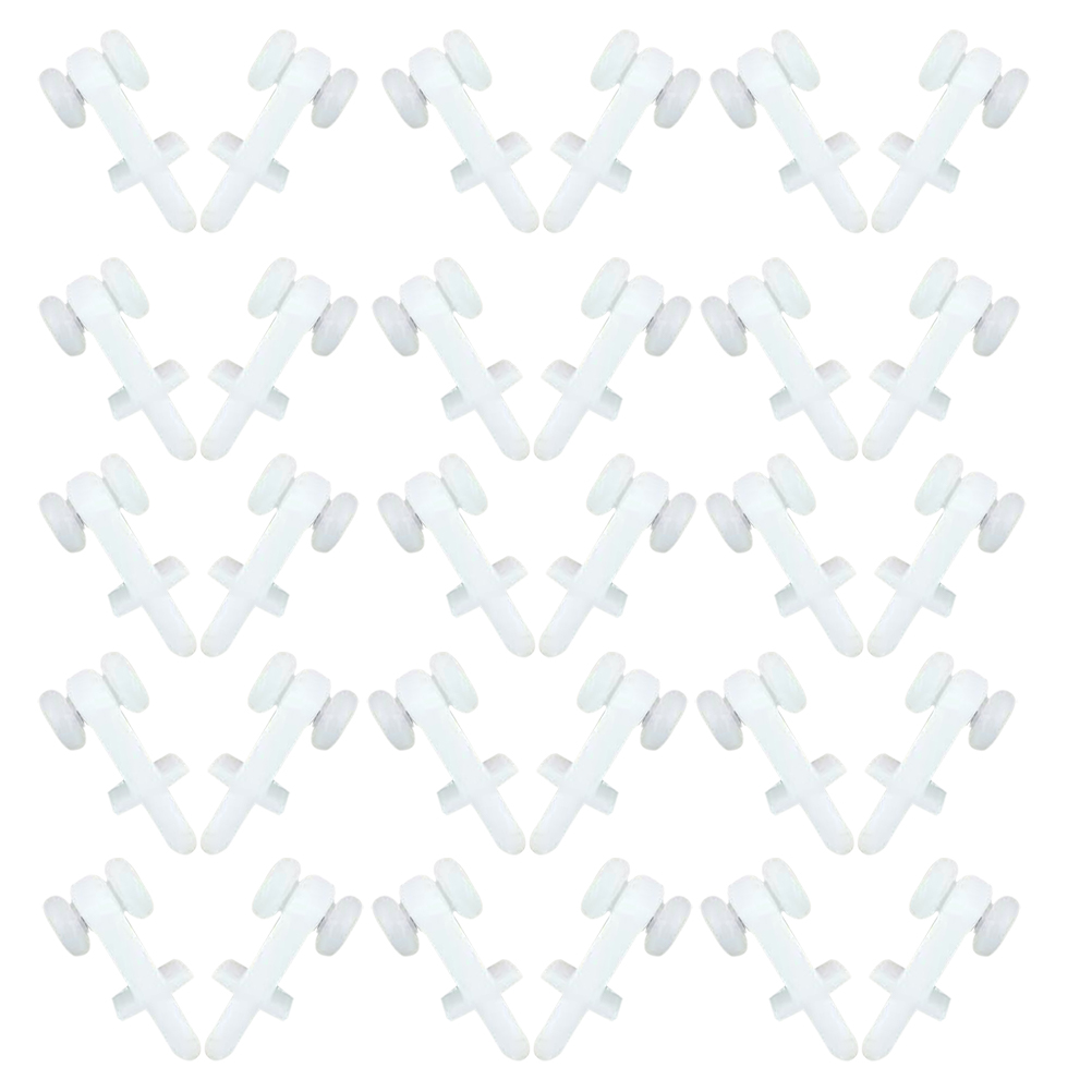 100pcs Curtain Track Plastic Gliders Hooks Double Rails Ceiling Pulley Shower Window Lightweight Quiet Stable Fits Home Decor