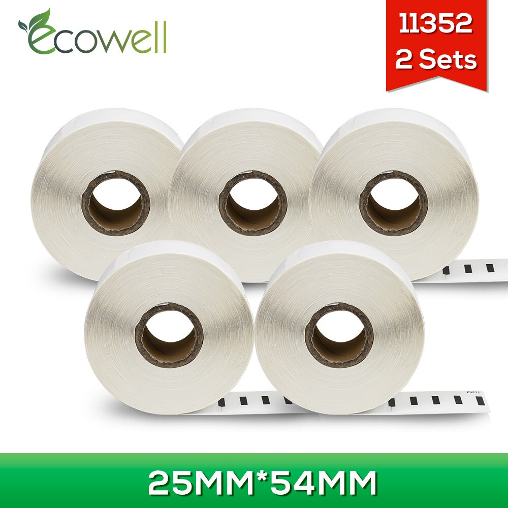 Ecowell 10 ruller 5000 stk 11352 label kompatibel  lw 11352 label kompatibel til dymo labelwriter 400 450 450 turbo printer