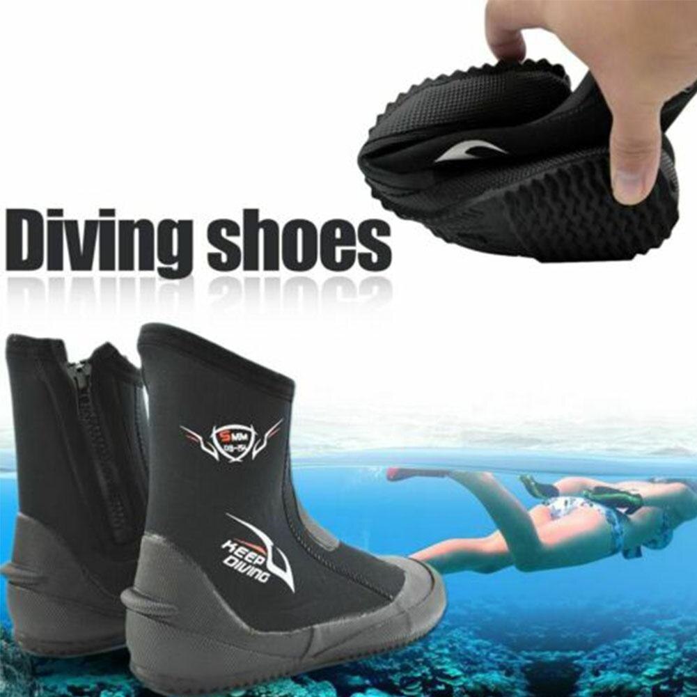 5mm superelástico con cremallera suela dura alto superior buceo agua buceo deportes traje de buceo surf botas botines W8V1