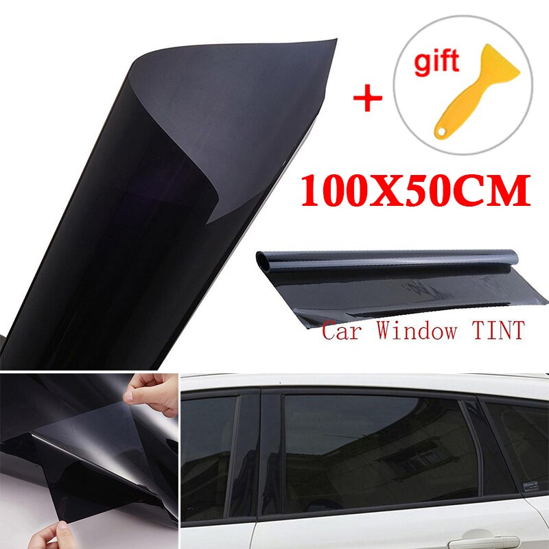 100*50cm/39.4*19.7 tommer vinduesfarver film kulsort bilglas kontor