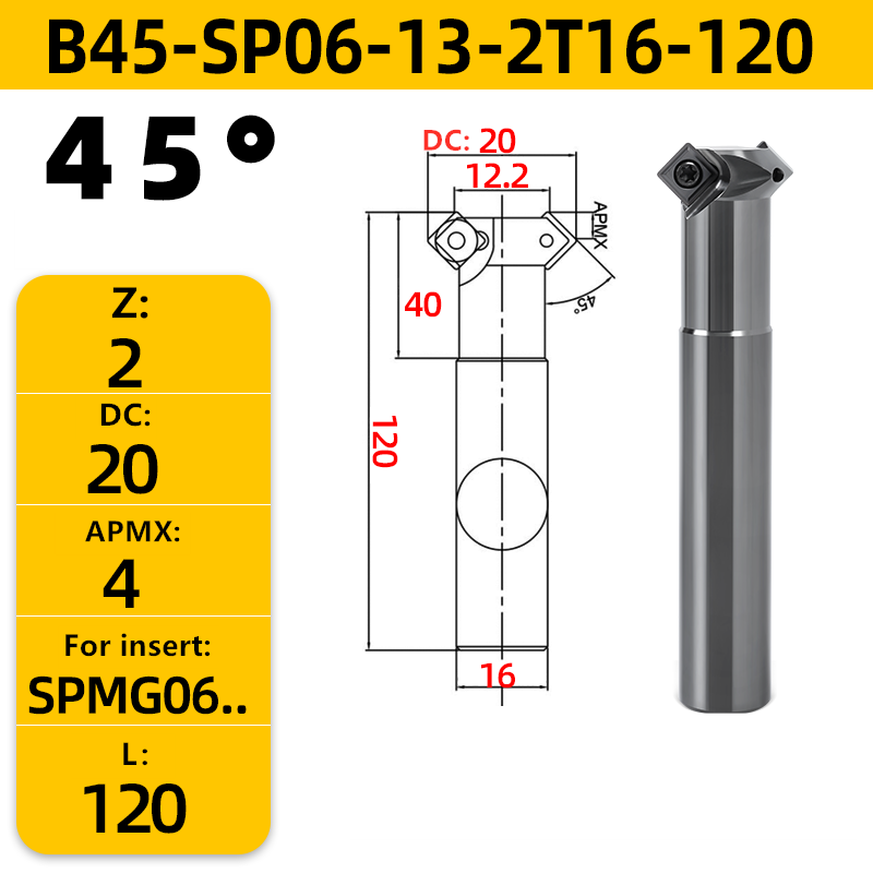 Front Back Deburrer Double Angular Chamfering Cutter Inner Chamfer 90 Degree for Metal Hole Internal Burr Removal CNC Tool: 16mm