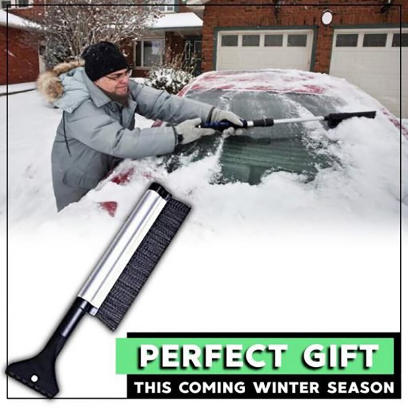 Grattoir à neige extensible, pelle rétractable pour vitres de voiture, brosse transparente, raclette, dégivrage, outil de nettoyage