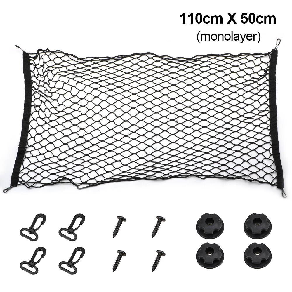 Auto Trunk Opbergnettas Lading Bagage Nylon Elastische Mesh Hangende Netten Zak Opbergen Tidying Interieur Accessoires: Black