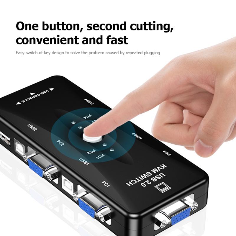 2Ports/4Ports USB HDMI KVM Switch Box 2/4 in 1 Out 4K 1080P VGA Splitter KVM Switch Adapter for HDTV Monitor Projector