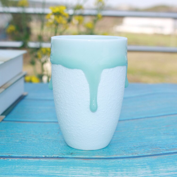 Handgemaakte Mok - Groen/Wit 300ml - 8,7 x 8cm | Uniek Keramiek