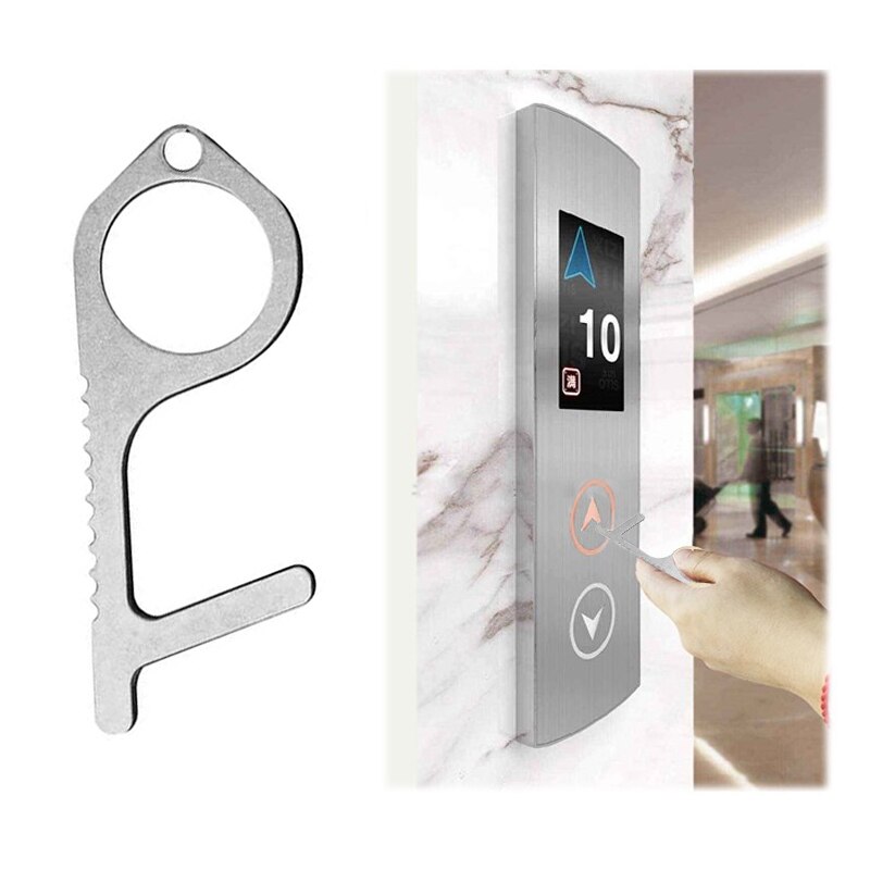 En STOCK ascenseur sans contact hygiène ouvre-porte clé hygiène à la main ouvre-porte clé en alliage de cuivre crochets de Protection de sécurité: 01 1pc