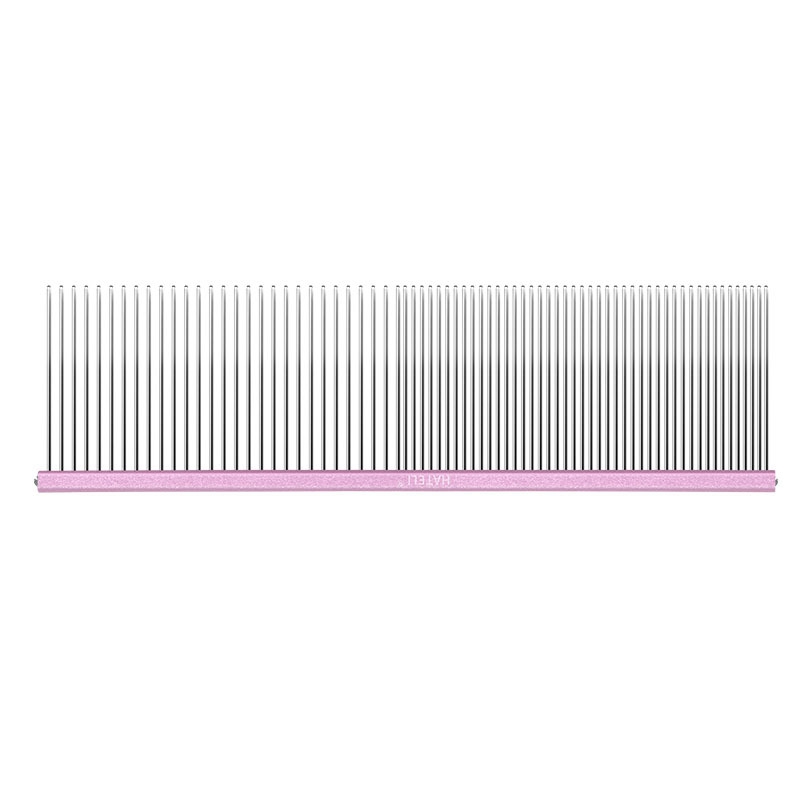 Pente de cabelo para animais de estimação, 16/19cm, para cachorro, gato, desembaraçador, corte de pele, despedida, escova, ferramenta de aliciamento para longo ​ Cabelo Encaracolado Pet: S / Preto
