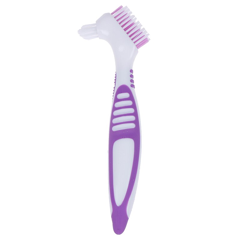 Prothese Borstel Multi-Gelaagde Haren Rubberen Handvat Valse Tanden Borstel Oral Care Tool Haren & Ergonomische: PP