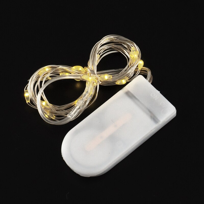Mini lampe féerique à 20 Led de 7 pieds (environ 2M), alimentée par batterie, boîte de couleur de gâteau, fleur, étoile, fil d&#39;argent