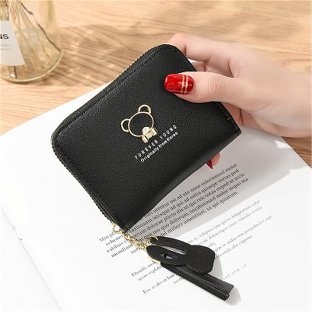 Petit portefeuille ours féminin à fermeture éclair | , porte-monnaie mignon femme, Mini sac à main japonais et coréen pour femmes: 2