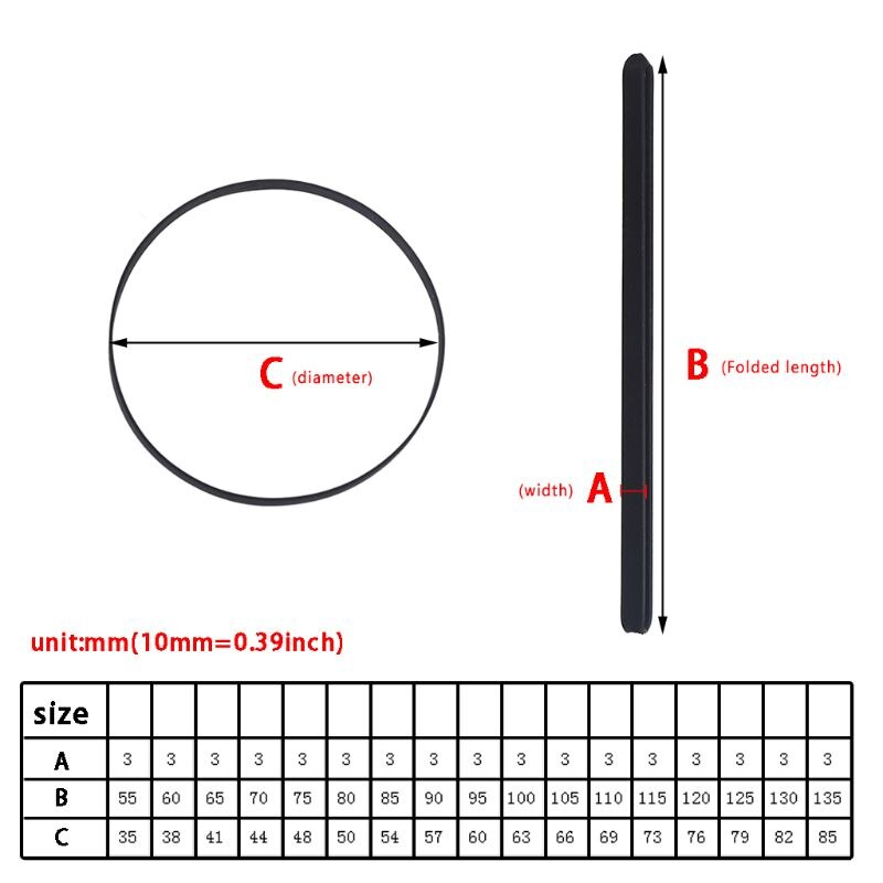 3mm Wide Flat Drive Belt Turntable Rubber Belt Replacement for LP Vinyl Record Player Phono Belt-Driven Turntables