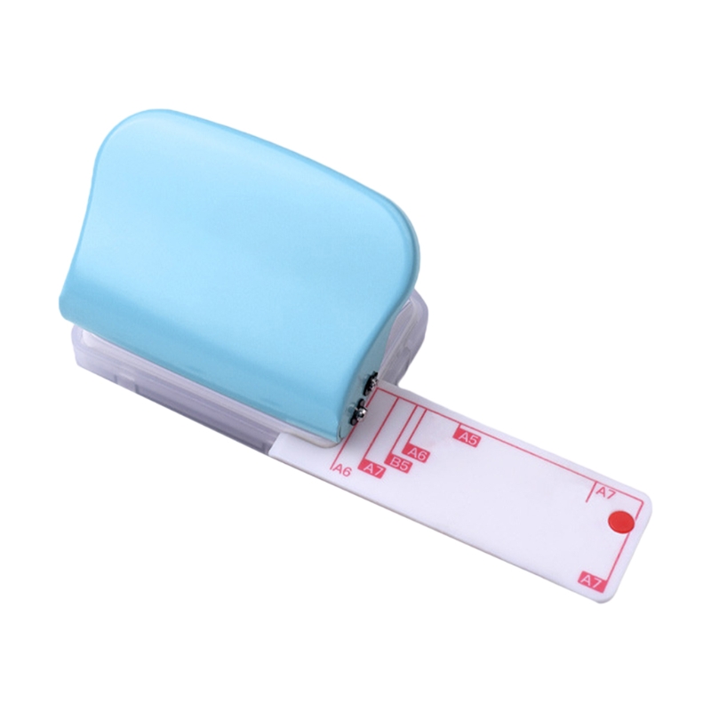Portable Hole Puncher 3/6/9 Holes w/ Positioning Ruler Confetti Box 5 Sheet Capacity Skid-Resistant Base for School Home: Light blue