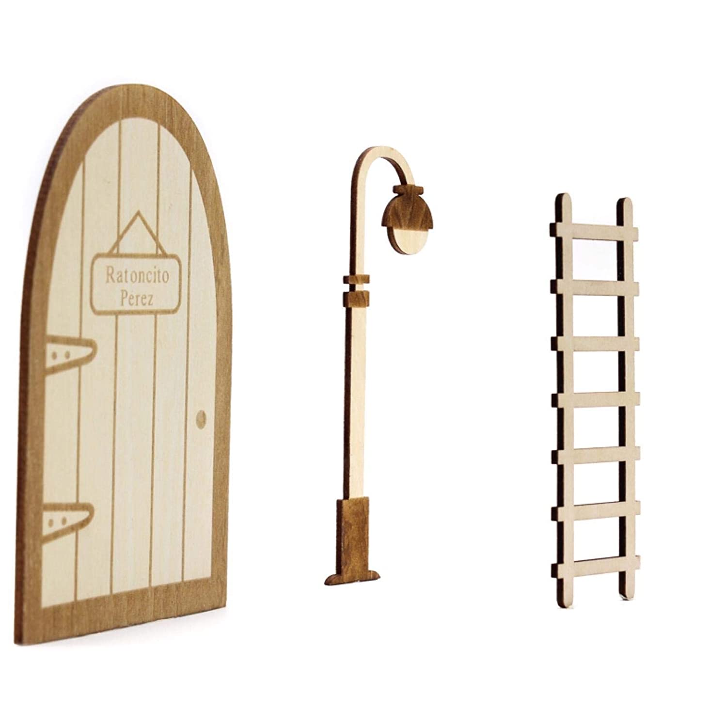 Kit mouse fata dente in vinile con porta + lanterna + scala magica in legno per dipingere e personalizzare + Quesito + zerbino mouse perez artigianato giocattoli per bambini per ragazza giocattolo bambino che cade denti regalo