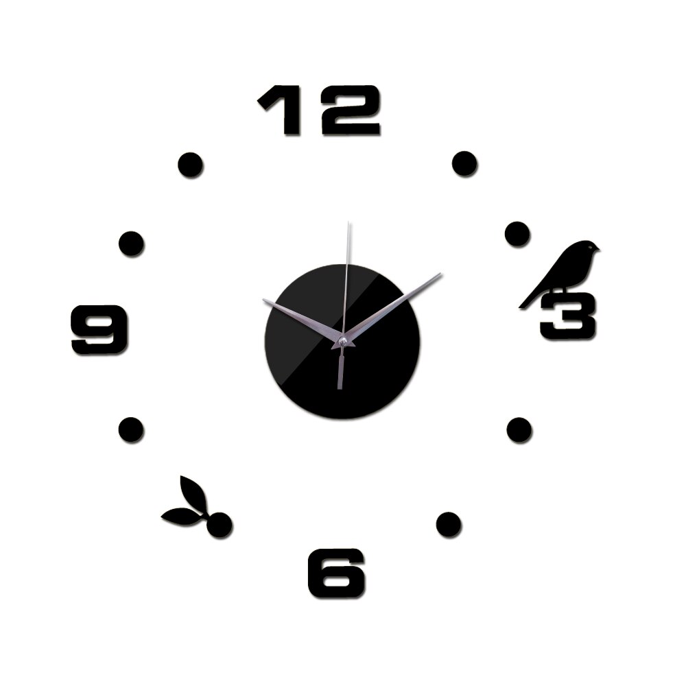 wall clock large decorative wall clocks home decor diy clocks living room reloj mural sticker: DIY-301 Black