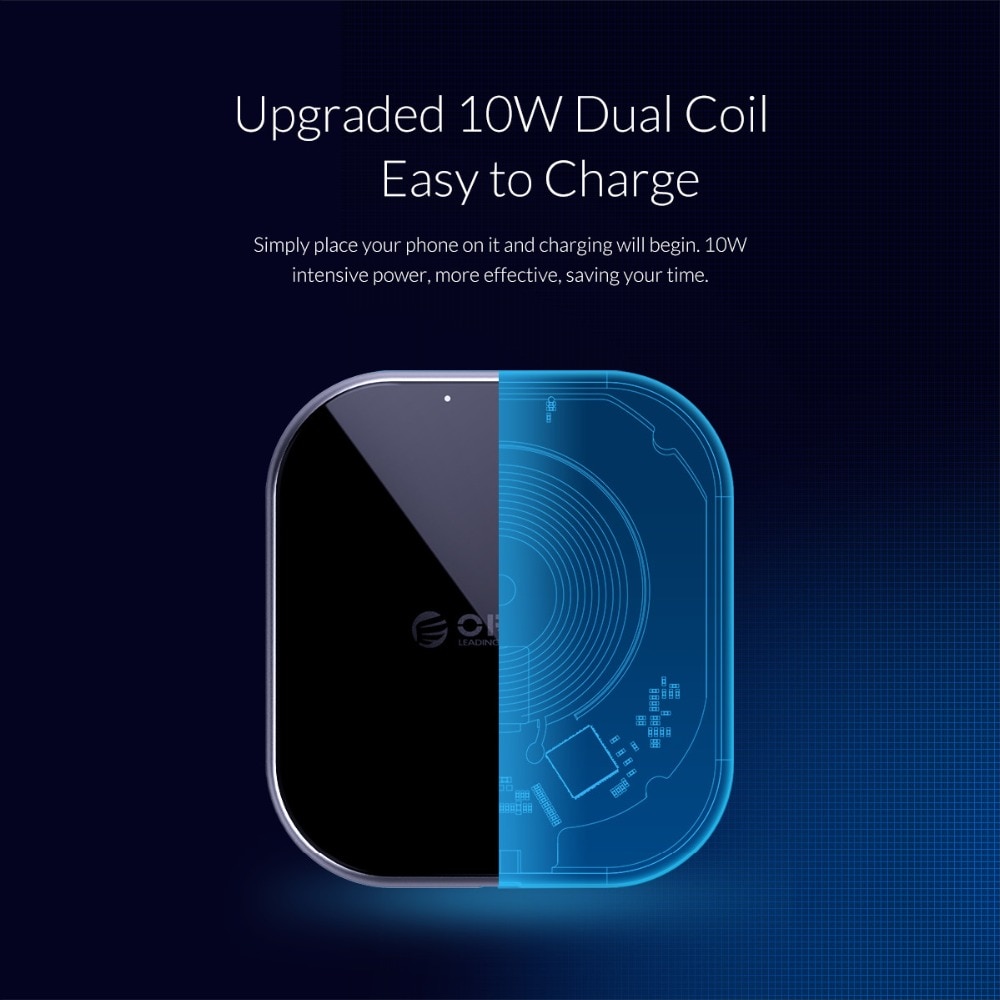 ORICO 10W Qi Wireless Charger 5V 9V Wireless Fast Charging for iPhone 11 Pro Xs Samsung Galaxy S8 S9 S7