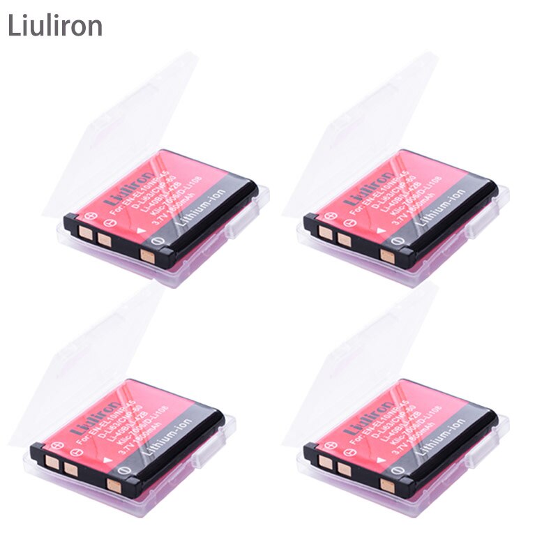 4x Li-40B Li 40B 42B batería + cargador para Olympus Li-42B NP-45 para Nikon EN-EL10 D-Li63 D-Li108 NP-80 CNP80 KLIC-7006: 4battery