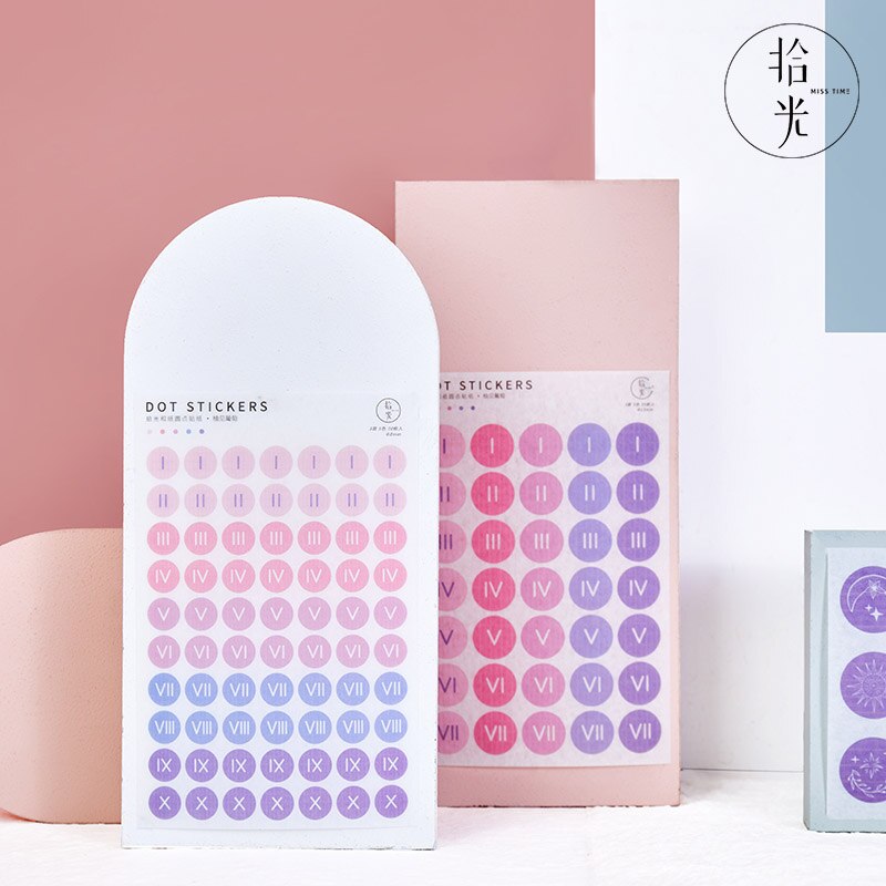 Kirjain numero väri pisteet päiväkirja koristeellinen kawaii japanilainen paperitavara pyöreä tarrat scrapbooking tee-se-itse päiväkirja albumi tikku etiketti