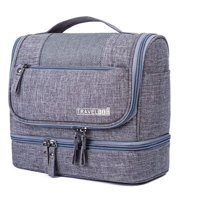 Neue Wasserdichte Männer Hängen Make-Up Tasche Oxford Reise Veranstalter Kosmetik Tasche für Frauen Necessaries Machen Up Fall Waschen Kulturbeutel: Gray A