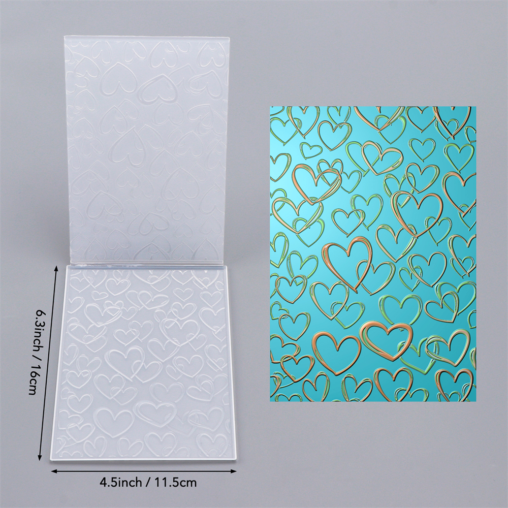 Carpeta de estampado con textura 3D, carpeta de estampado de fondo del Día de San Valentín para plantilla para hacer tarjetas, manualidades de álbum de recortes: Azul oscuro