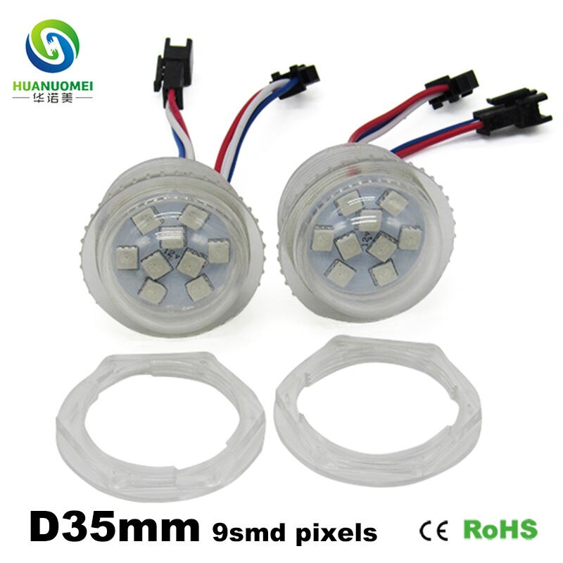 Adresseerbare 35mm 9 LEDs SMD 5050 waterdichte rgb smd led pixel module licht UCS1903 digitale lamp volledige kleur pretpark