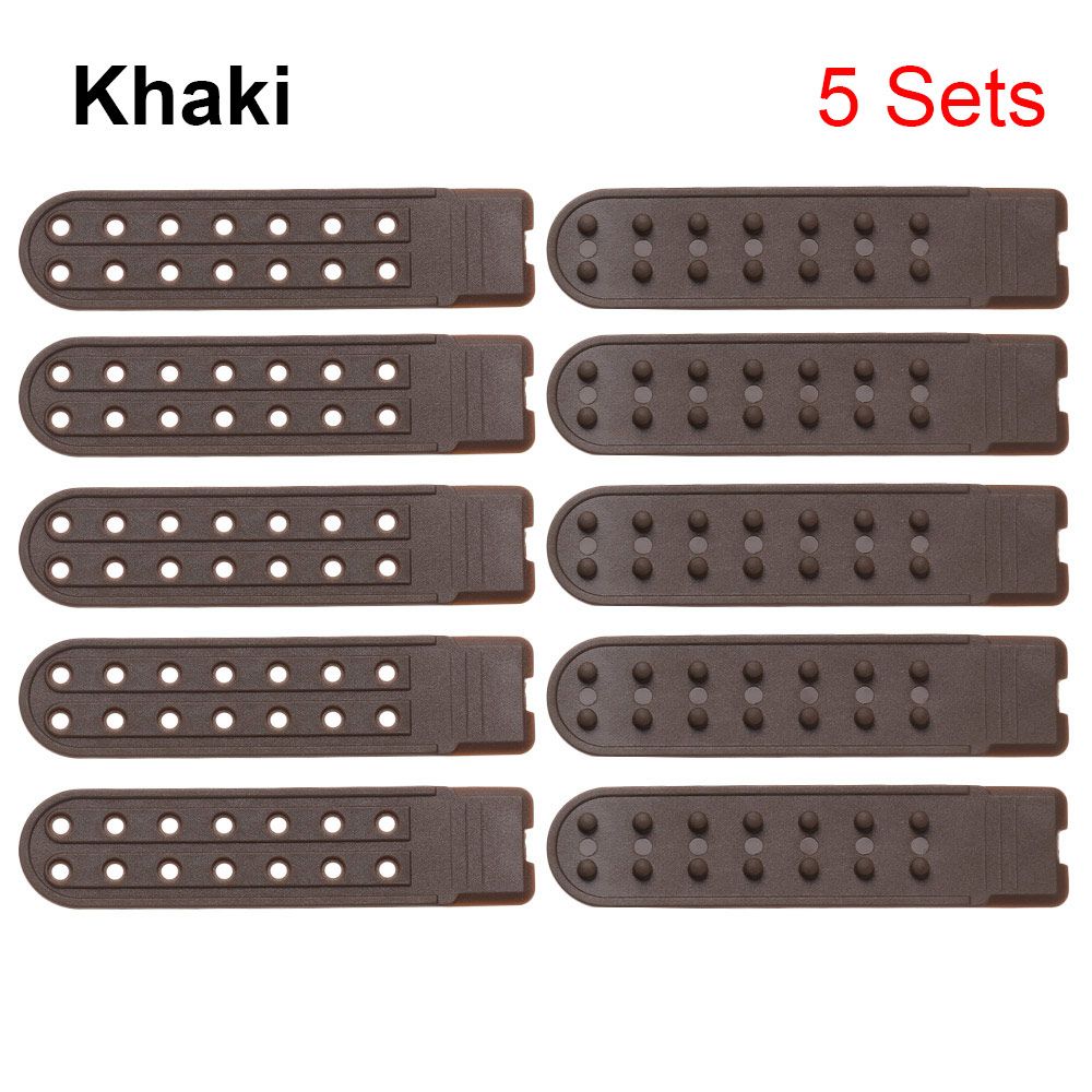 5Sets Hysterese Strap Ersatz mit 7 Löcher Bunte Hut Reparatur Verschluss Schnalle Clip Extender für Baseball Kappe Hut Zubehör: Double row Khaki