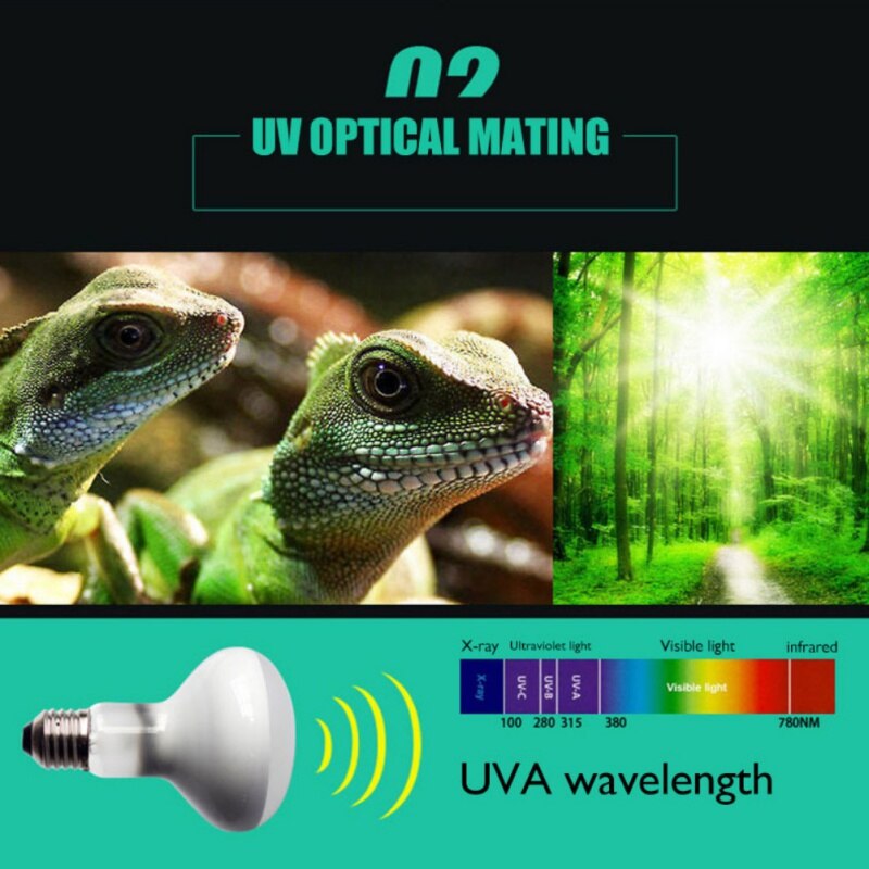 UVA+UVB Reptile Lamp Bulb Turtle Basking UV Light Bulbs Heating Lamp