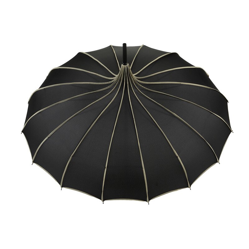 Vintage pagode paraply brude bryllupsfest sol regn uv beskyttende paraply  dc156: Sort